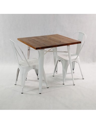 Zestaw stół PARIS biały i 2 czarne krzesła...