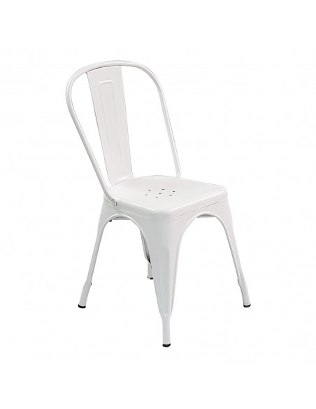 Zestaw stół PARIS biały i 2 białe krzesła metalowe PARIS