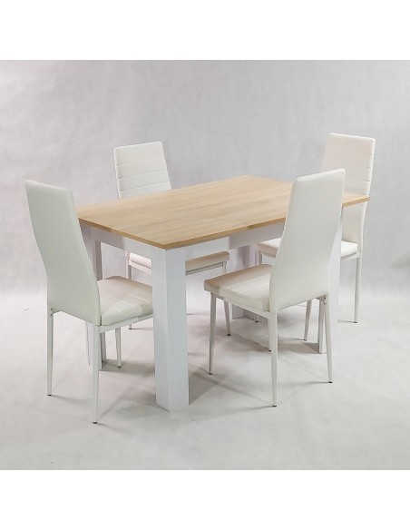 Zestaw stół Modern 120 SW i 4 białe krzesła Nicea