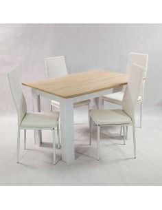 Zestaw stół Modern 120 SW i 4 białe krzesła Nicea 2