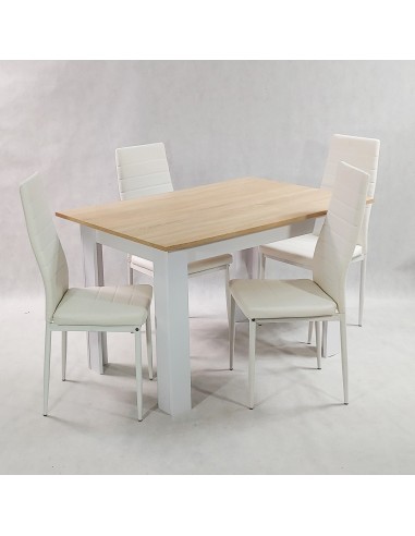 Zestaw stół Modern 120 SW i 4 białe krzesła Nicea