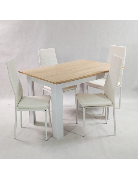 Zestaw stół Modern 120 SW i 4 białe krzesła Nicea