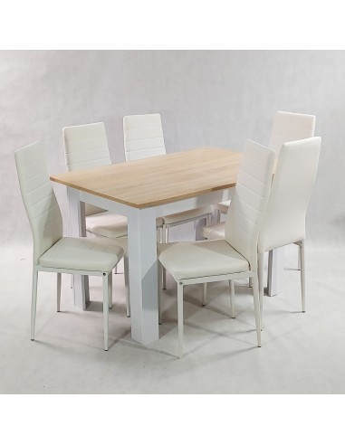 Zestaw stół Modern 120 SW i 6 białych krzeseł...