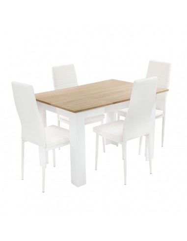 Zestaw stół Modern 120 SW i 4 białe krzesła Nicea