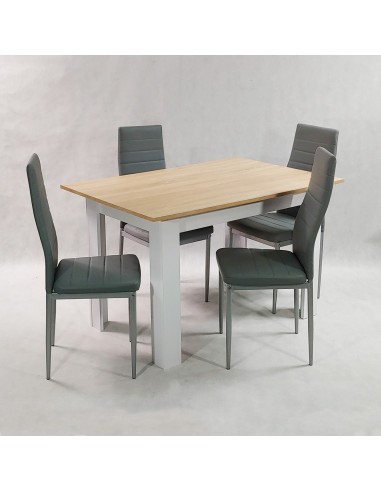 Zestaw stół Modern 120 SW i 4 szare krzesła Nicea