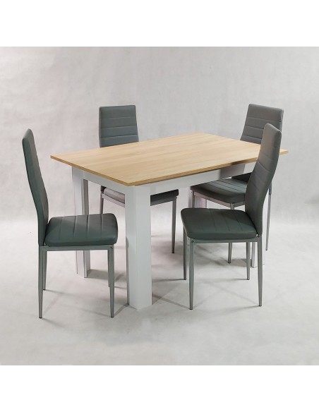 Zestaw stół Modern 120 SW i 4 szare krzesła Nicea