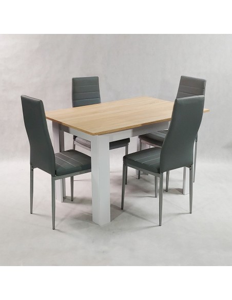 Zestaw stół Modern 120 SW i 4 szare krzesła Nicea