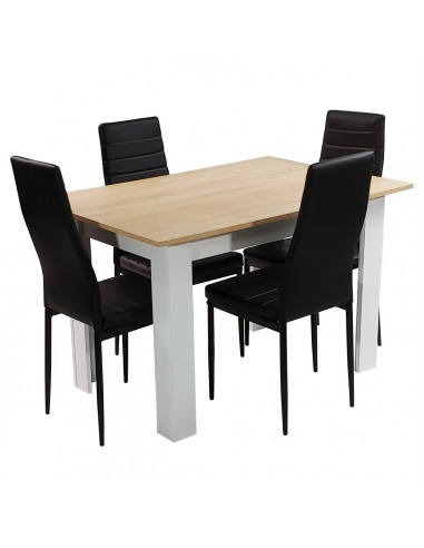 Zestaw stół Modern 120 SW i 4 czarne krzesła Nicea