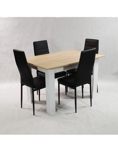 Zestaw stół Modern 120 SW i 4 czarne krzesła Nicea