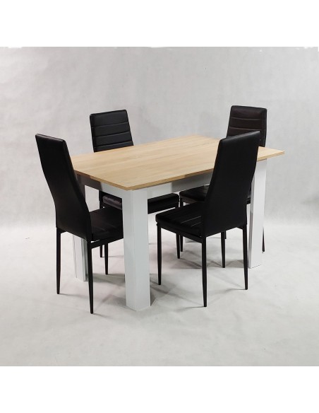 Zestaw stół Modern 120 SW i 4 czarne krzesła Nicea