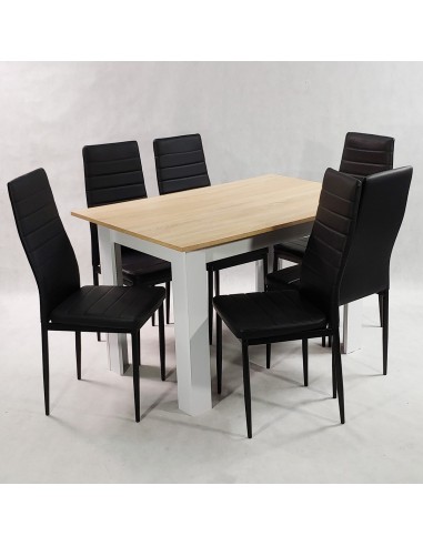Zestaw stół Modern 120 SW i 6 czarnych krzeseł...