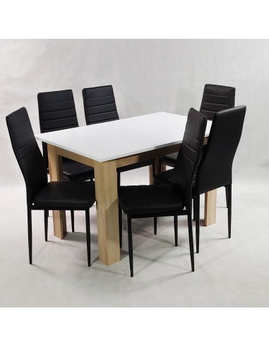 Zestaw stół Modern 120 WS i 6 czarnych krzeseł...