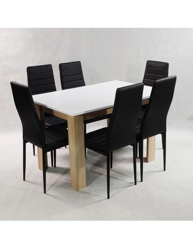 Zestaw stół Modern 120 WS i 6 czarnych krzeseł...