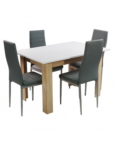 Zestaw stół Modern 120 WS i 4 szare krzesła Nicea