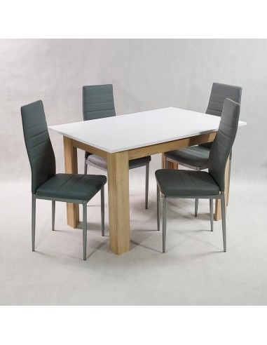 Zestaw stół Modern 120 WS i 4 szare krzesła Nicea