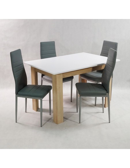 Zestaw stół Modern 120 WS i 4 szare krzesła Nicea