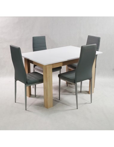 Zestaw stół Modern 120 WS i 4 szare krzesła Nicea
