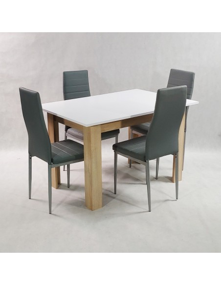 Zestaw stół Modern 120 WS i 4 szare krzesła Nicea