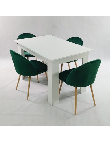 Stół MODERN 120 biały i 4 krzesła DENWER VELVET...