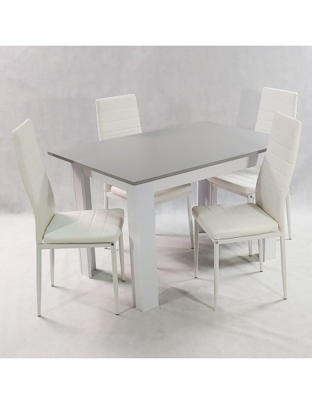 Zestaw stół Modern 120 GW i 4 białe krzesła Nicea