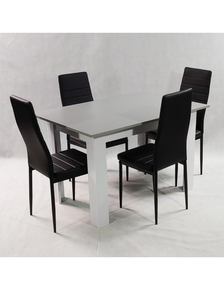 Zestaw stół Modern 120 GW i 4 białe krzesła Nicea