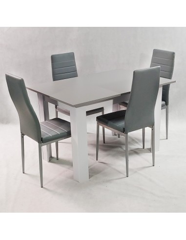 Zestaw stół Modern 120 GW i 4 białe krzesła Nicea