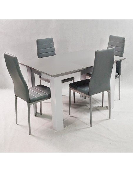 Zestaw stół Modern 120 GW i 4 białe krzesła Nicea