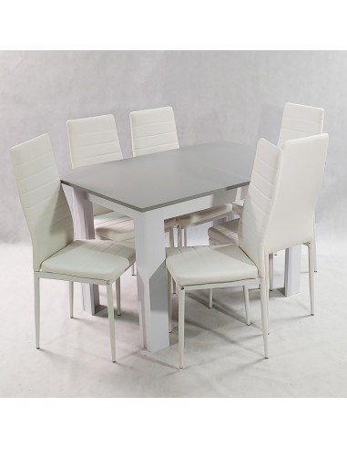 Zestaw stół Modern 120 GW i 6 białych krzeseł...