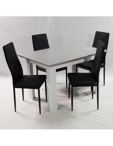 Zestaw stół Modern 120 GW i 4 czarne krzesła Nicea