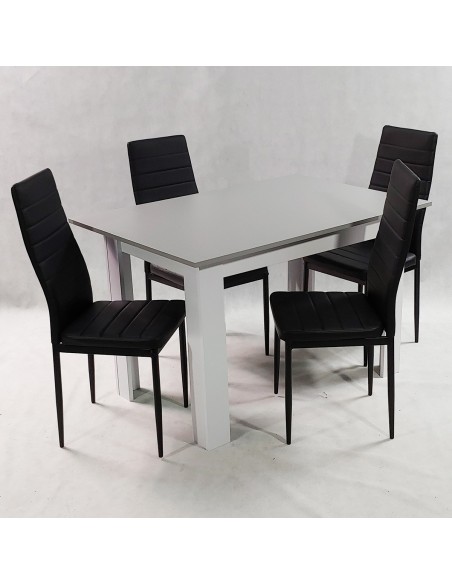 Zestaw stół Modern 120 GW i 4 czarne krzesła Nicea