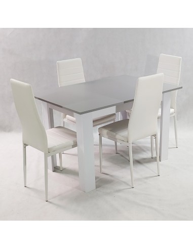 Zestaw stół Modern 120 GW i 4 czarne krzesła Nicea