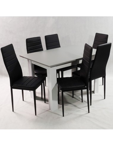 Zestaw stół Modern 120 GW i 6 czarnych krzeseł...