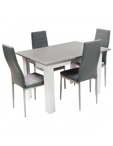 Zestaw stół Modern 120 GW i 4 szare krzesła Nicea