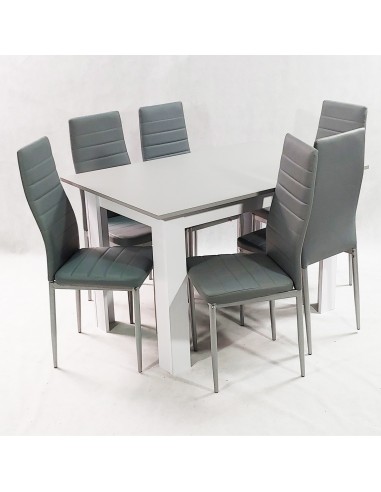 Zestaw stół Modern 120 GW i 6 szarych krzeseł...