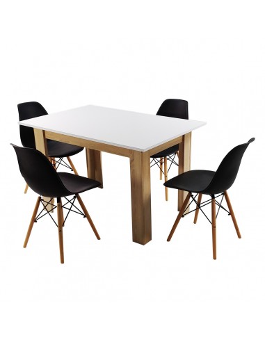 Zestaw stół Modern 120 WS i 4 krzesła Milano czarne