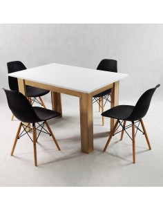 Zestaw stół Modern 120 WS i 4 krzesła Milano czarne 2