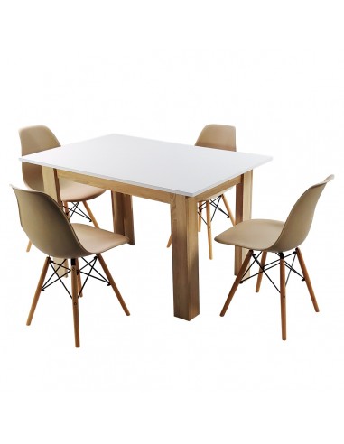 Zestaw stół Modern 120 WS i 4 krzesła Milano beżowe