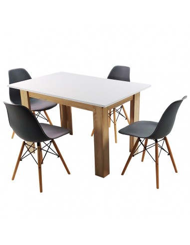 Zestaw stół Modern 120 WS i 4 krzesła Milano grafitowe