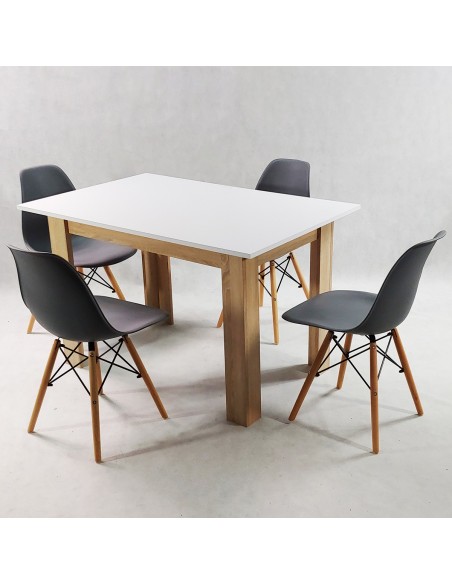 Zestaw stół Modern 120 WS i 4 krzesła Milano grafitowe