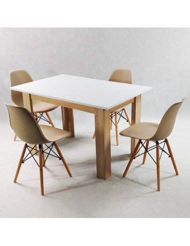 Zestaw stół Modern 120 WS i 4 krzesła Milano białe