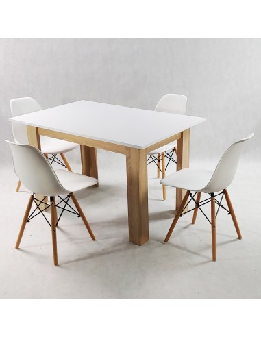 Zestaw stół Modern 120 WS i 4 krzesła Milano białe