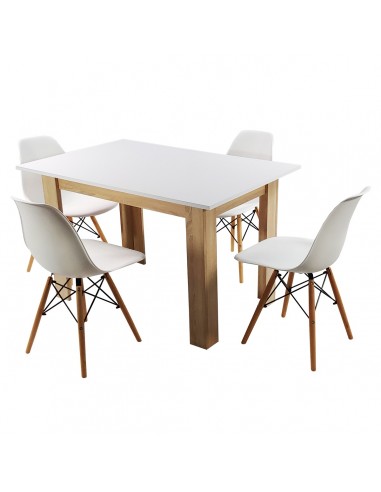 Zestaw stół Modern 120 WS i 4 krzesła Milano białe