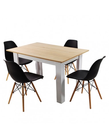 Zestaw stół Modern 120 SW i 4 krzesła Milano czarne