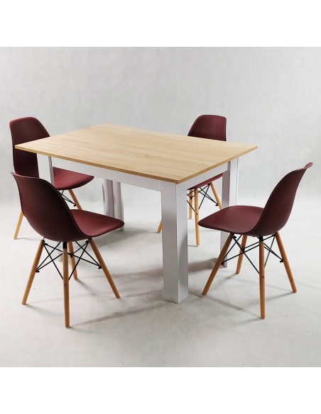 Zestaw stół Modern 120 SW i 4 krzesła Milano czarne