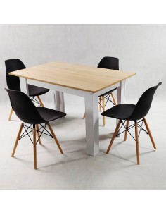 Zestaw stół Modern 120 SW i 4 krzesła Milano czarne 2