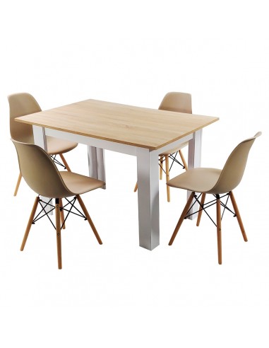 Zestaw stół Modern 120 SW i 4 krzesła Milano beżowe