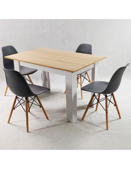 Zestaw stół Modern 120 SW i 4 krzesła Milano grafitowe