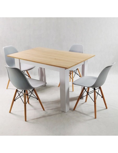 Zestaw stół Modern 120 SW i 4 krzesła Milano szare
