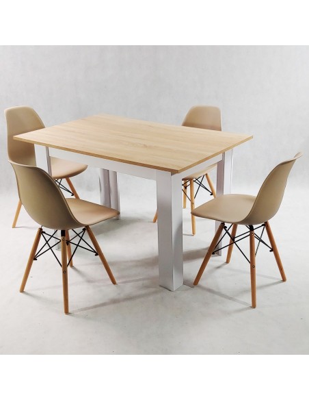 Zestaw stół Modern 120 SW i 4 krzesła Milano białe