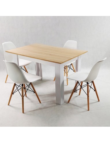 Zestaw stół Modern 120 SW i 4 krzesła Milano białe